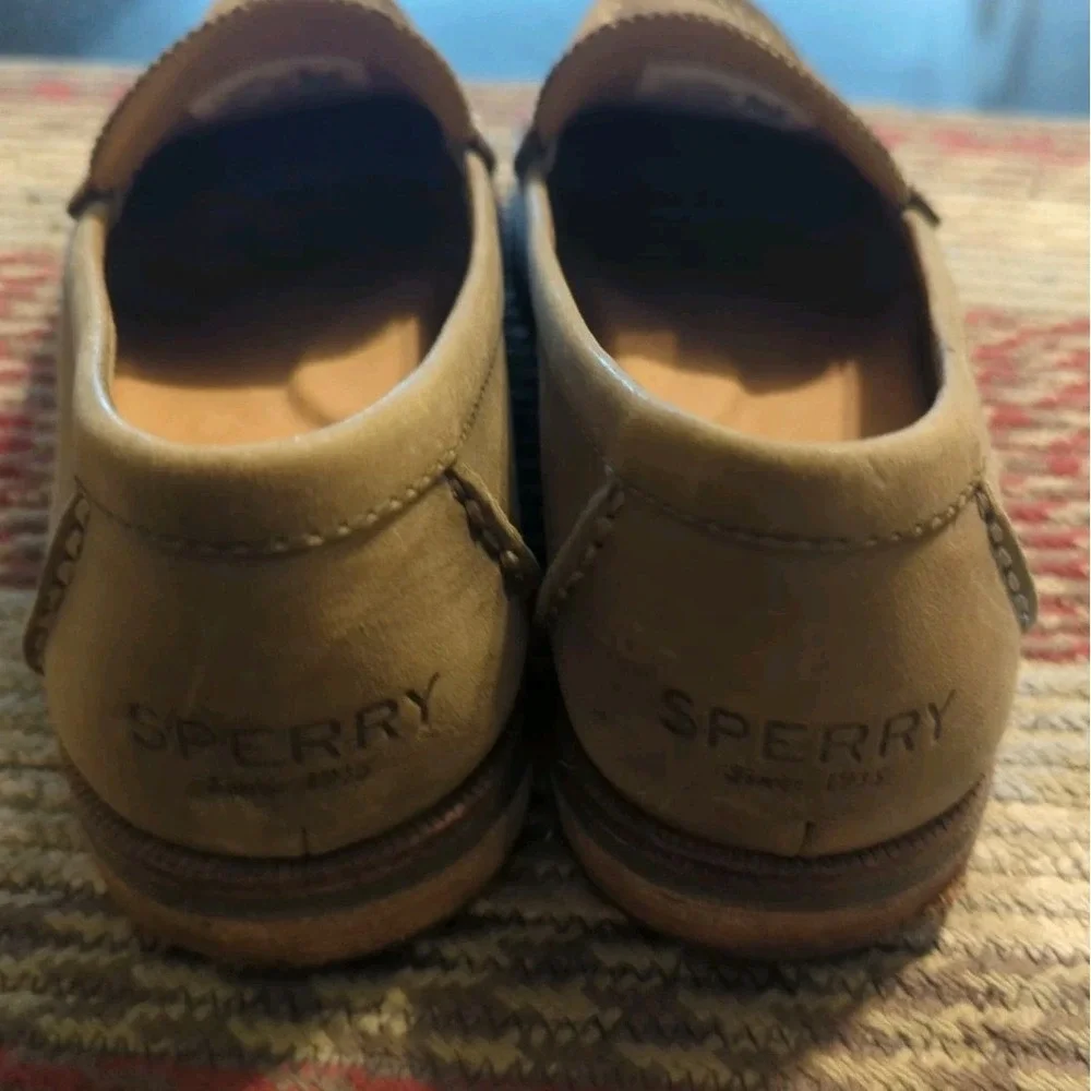 SPERRY Seaport Penny Loafer Leather Women's Size‎ 6 (STS82358) Taupe Brown